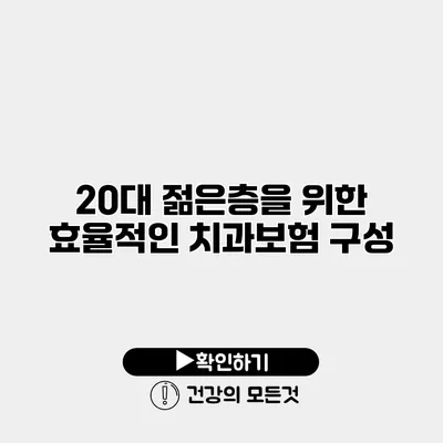 20대 젊은층을 위한 효율적인 치과보험 구성