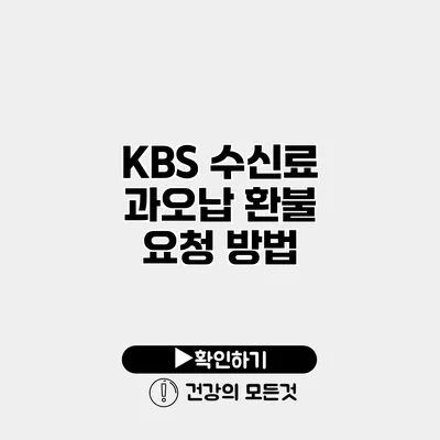 KBS 수신료 과오납 환불 요청 방법