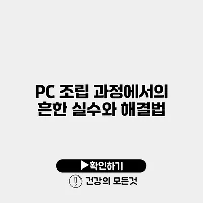 PC 조립 과정에서의 흔한 실수와 해결법