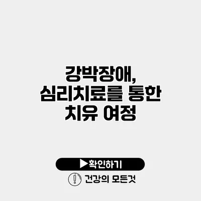 강박장애, 심리치료를 통한 치유 여정