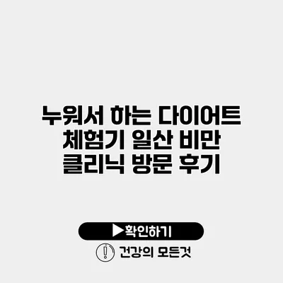 누워서 하는 다이어트 체험기 일산 비만 클리닉 방문 후기