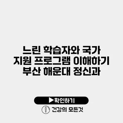 느린 학습자와 국가 지원 프로그램 이해하기 부산 해운대 정신과