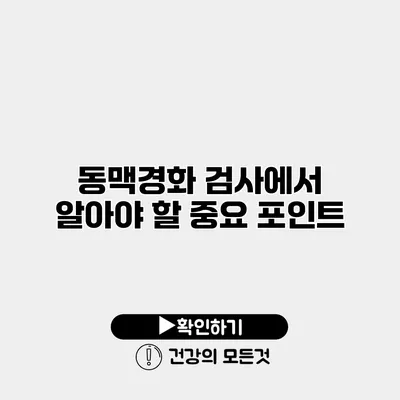 동맥경화 검사에서 알아야 할 중요 포인트