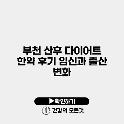 부천 산후 다이어트 한약 후기 임신과 출산 변화