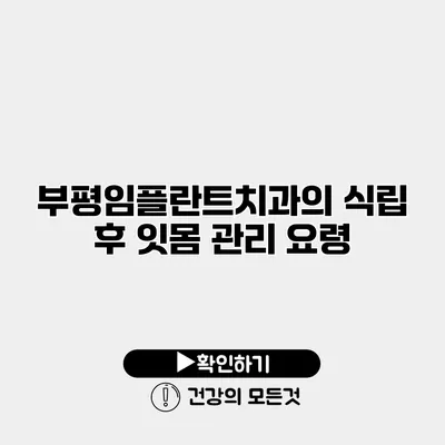 부평임플란트치과의 식립 후 잇몸 관리 요령