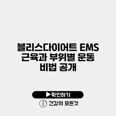 블리스다이어트 EMS 근육과 부위별 운동 비법 공개