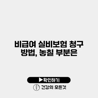 비급여 실비보험 청구 방법, 놓칠 부분은?