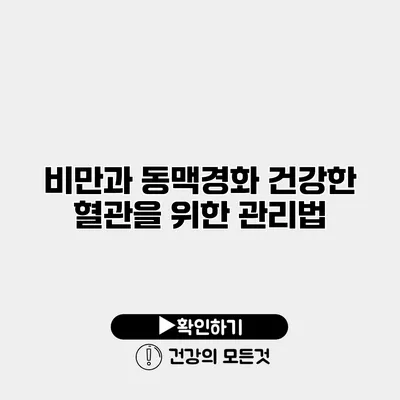 비만과 동맥경화 건강한 혈관을 위한 관리법
