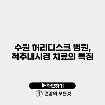 수원 허리디스크 병원, 척추내시경 치료의 특징