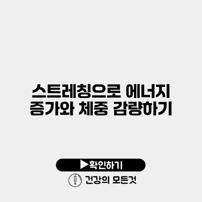 스트레칭으로 에너지 증가와 체중 감량하기