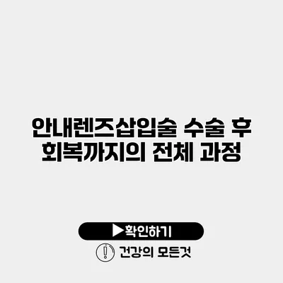 안내렌즈삽입술 수술 후 회복까지의 전체 과정