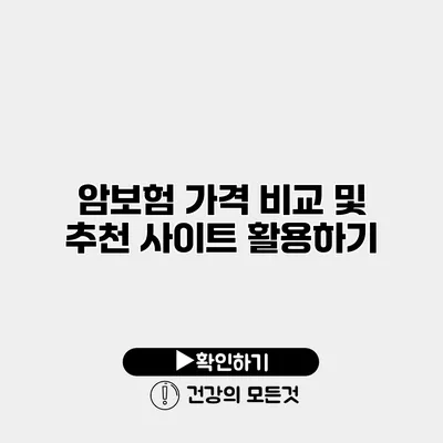 암보험 가격 비교 및 추천 사이트 활용하기