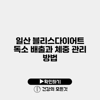 일산 블리스다이어트 독소 배출과 체중 관리 방법