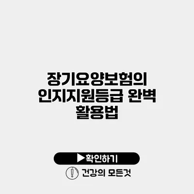 장기요양보험의 인지지원등급 완벽 활용법