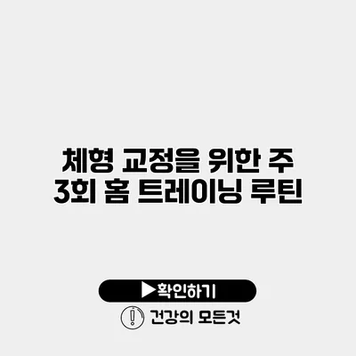 체형 교정을 위한 주 3회 홈 트레이닝 루틴