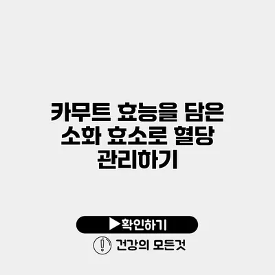 카무트 효능을 담은 소화 효소로 혈당 관리하기