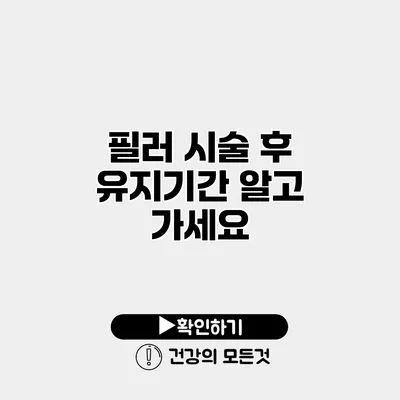 필러 시술 후 유지기간 알고 가세요