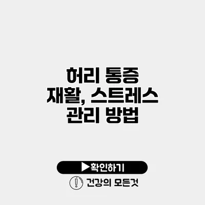 허리 통증 재활, 스트레스 관리 방법