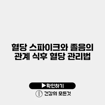 혈당 스파이크와 졸음의 관계 식후 혈당 관리법