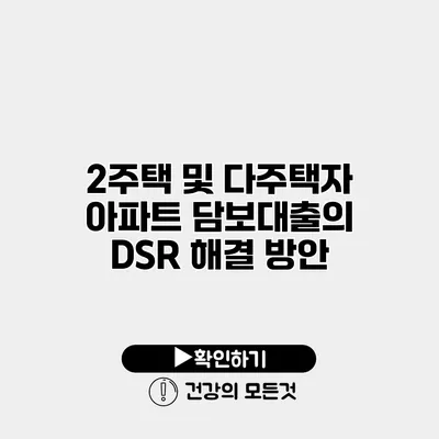 2주택 및 다주택자 아파트 담보대출의 DSR 해결 방안