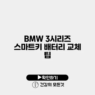 BMW 3시리즈 스마트키 배터리 교체 팁