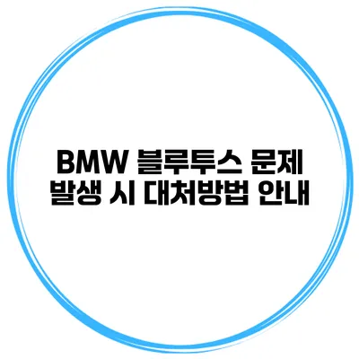 BMW 블루투스 문제 발생 시 대처방법 안내