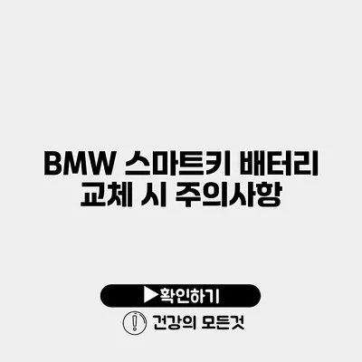 BMW 스마트키 배터리 교체 시 주의사항