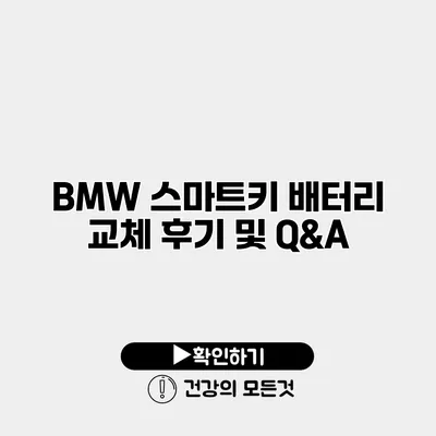 BMW 스마트키 배터리 교체 후기 및 Q&A