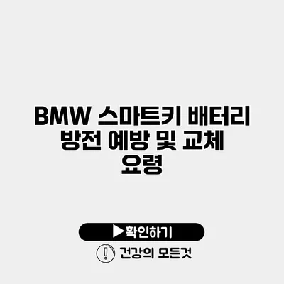 BMW 스마트키 배터리 방전 예방 및 교체 요령