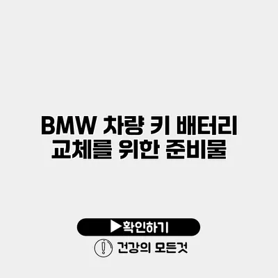 BMW 차량 키 배터리 교체를 위한 준비물
