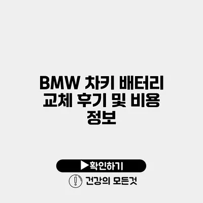 BMW 차키 배터리 교체 후기 및 비용 정보