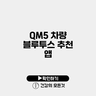 QM5 차량 블루투스 추천 앱