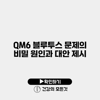 QM6 블루투스 문제의 비밀 원인과 대안 제시