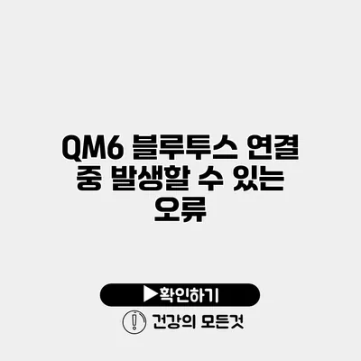 QM6 블루투스 연결 중 발생할 수 있는 오류