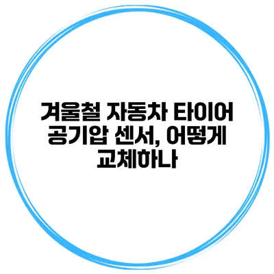 겨울철 자동차 타이어 공기압 센서, 어떻게 교체하나?