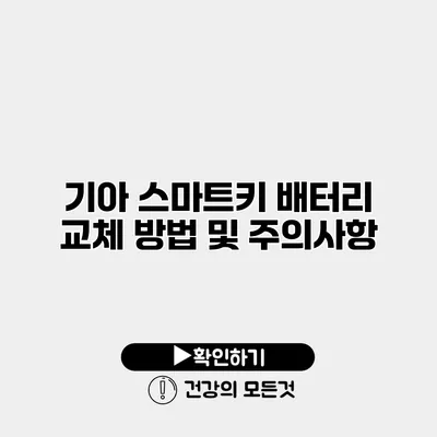 기아 스마트키 배터리 교체 방법 및 주의사항