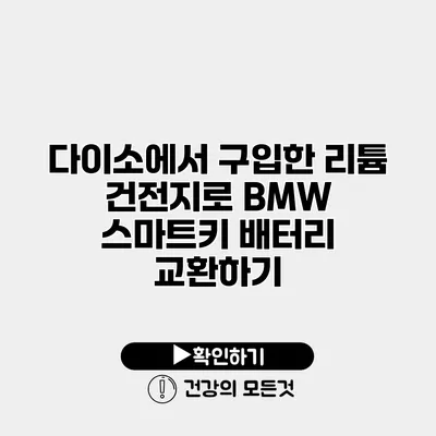 다이소에서 구입한 리튬 건전지로 BMW 스마트키 배터리 교환하기
