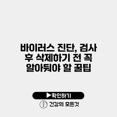 바이러스 진단, 검사 후 삭제하기 전 꼭 알아둬야 할 꿀팁