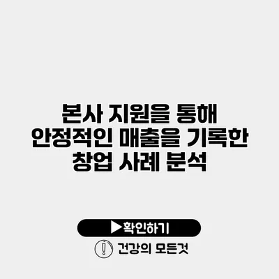 본사 지원을 통해 안정적인 매출을 기록한 창업 사례 분석