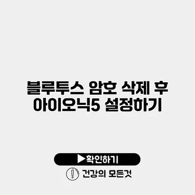 블루투스 암호 삭제 후 아이오닉5 설정하기