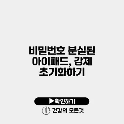 비밀번호 분실된 아이패드, 강제 초기화하기