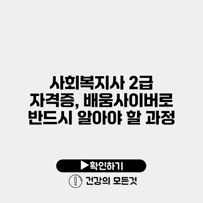 사회복지사 2급 자격증, 배움사이버로 반드시 알아야 할 과정