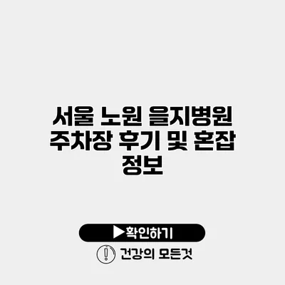 서울 노원 을지병원 주차장 후기 및 혼잡 정보