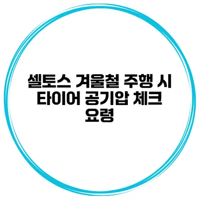 셀토스 겨울철 주행 시 타이어 공기압 체크 요령
