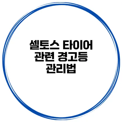 셀토스 타이어 관련 경고등 관리법