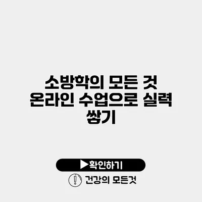 소방학의 모든 것 온라인 수업으로 실력 쌓기