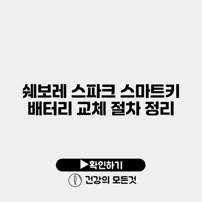 쉐보레 스파크 스마트키 배터리 교체 절차 정리