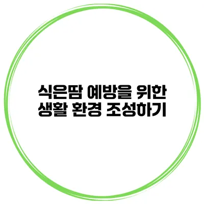 식은땀 예방을 위한 생활 환경 조성하기