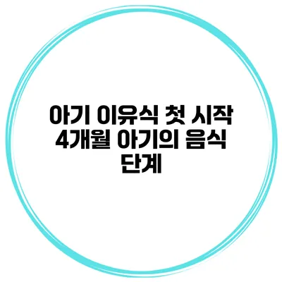 아기 이유식 첫 시작 4개월 아기의 음식 단계
