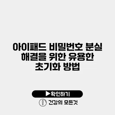 아이패드 비밀번호 분실 해결을 위한 유용한 초기화 방법